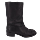 CHANEL 21P QUILTED CALFSKIN LEATHER BOOTS BLACK 40 EU | 8.5 US