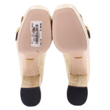 GUCCI MARMONT gold metallic heels with beige interior lining and size label on insole