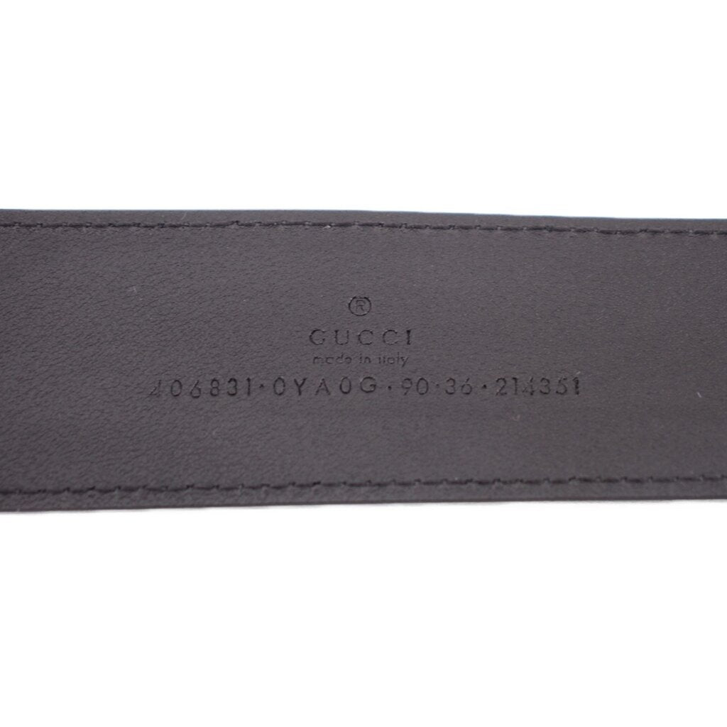 GUCCI Marmont belt interior stamp on black leather strap
