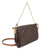 Louis Vuitton Favorite MM crossbody bag with monogram canvas, front flap and strap