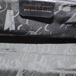 Interior fabric lining with label on vintage Ferragamo shoulder bag