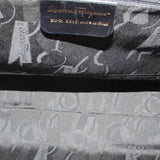 Interior fabric lining with label on vintage Ferragamo shoulder bag