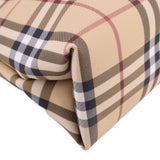 BURBERRY Nova check tote bag corner detail with stitched fold and plaid fabric