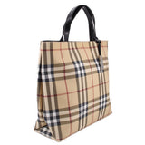 BURBERRY Nova check tote bag with black leather handles and structured plaid body