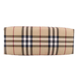 BURBERRY Nova check tote bag bottom panel with beige and navy plaid stripes