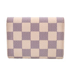 Damier Azur coin purse wallet, light check pattern with smooth flap and rounded corners