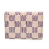 Damier Azur coin purse wallet, light check pattern with smooth flap and rounded corners