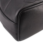 CHANEL black leather bucket crossbody bag corner with structured edge and stitching