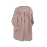 Pink striped gathered-waist dress with long batwing sleeves