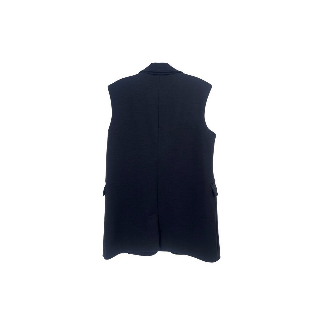 Max Mara navy blazer vest back view, sleeveless tailored design