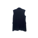 Max Mara navy blazer vest back view, sleeveless tailored design