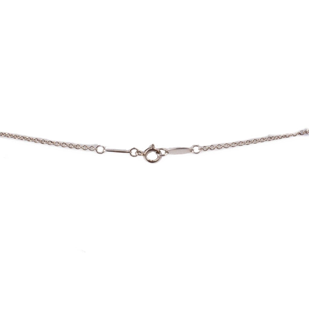 Silver chain necklace with spring-ring clasp and small circular link