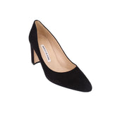 MANOLO BLAHNIK TUCCIOTO ALMOND TOE HEELS BLACK 40 EU | 9 US