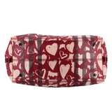 BURBERRY NOVA CHECK PAINTED HEARTS TOTES BURGUNDY