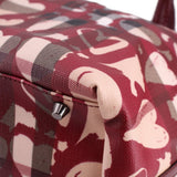 BURBERRY NOVA CHECK PAINTED HEARTS TOTES BURGUNDY