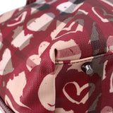 BURBERRY NOVA CHECK PAINTED HEARTS TOTES BURGUNDY