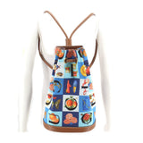 GUCCI VINTAGE SHIMO DRAWSTRING BACKPACKS BLUE