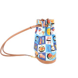 GUCCI VINTAGE SHIMO DRAWSTRING BACKPACKS BLUE