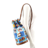 GUCCI VINTAGE SHIMO DRAWSTRING BACKPACKS BLUE