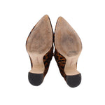 Leopard calf-hair ankle boot insides and outsole, pointed toe