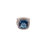 DAVID YURMAN ALBION STERLING SILVER, BLUE TOPAZ, DIAMOND RINGS