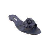 CHANEL CAMELLIA SANDALS NAVY 39 EU | 8.5 US