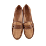 GIANVITO ROSSI WOVEN LOAFERS TAN 8 US