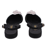 CHANEL CANVAS CAMELLIA FLATS BLACK 39 EU | 8 US