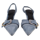 GIVENCHY VOYOU BUCKLE HEELS BLUE 39 EU | 8 US