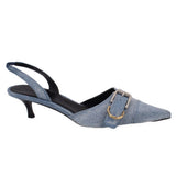 GIVENCHY VOYOU BUCKLE HEELS BLUE 39 EU | 8 US