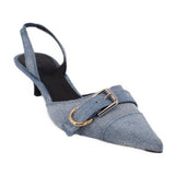 GIVENCHY VOYOU BUCKLE HEELS BLUE 39 EU | 8 US