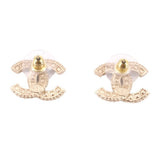 CHANEL STRASS STUD EARRINGS