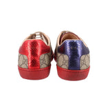GUCCI WOMEN'S ACE GG SUPREME SNEAKERS BROWN 37.5 EU | 8 US