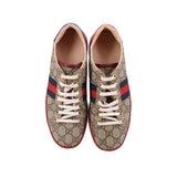 GUCCI WOMEN'S ACE GG SUPREME SNEAKERS BROWN 37.5 EU | 8 US