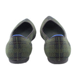 ROTHYS KNIT FLATS GREEN PLAID 8 US