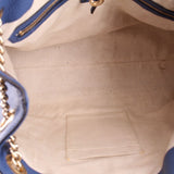 GUCCI Soho chain tote bag interior lining with open pocket and top zipper edge.