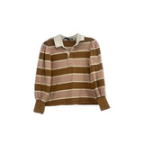 VERONICA B STRIPED TOPS CAMEL/PINK S
