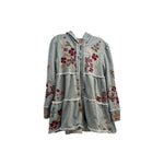 Johnny Was gray embroidered jacket with floral details
