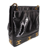 CHANEL PATENT TIMELESS TOTES BLACK