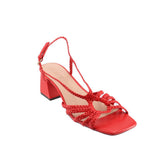 J CREW HEELED SANDALS RED 10 US