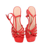 J CREW HEELED SANDALS RED 10 US