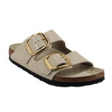 BIRKENSTOCK LEATHER SANDALS CREAM 10 US