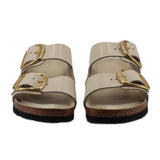 BIRKENSTOCK LEATHER SANDALS CREAM 10 US