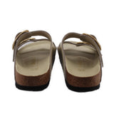 BIRKENSTOCK LEATHER SANDALS CREAM 10 US