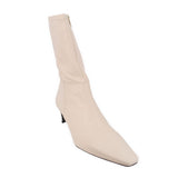 STAUD LEATHER BOOTS CREAM 39.5 EU | 8.5 US