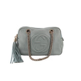 GUCCI SOHO CHAIN SHOULDER BAGS TEAL