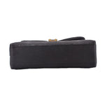 Black monogram mini crossbody bag base view with gold hardware at top hinge