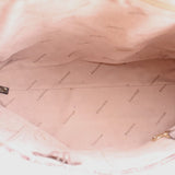 Satchel interior lining with printed branding and roomy open top