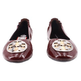 TORY BURCH PATENT FLATS MAROON 8.5 US