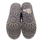 Black rubber outsole bottoms with tread pattern and UGG markings